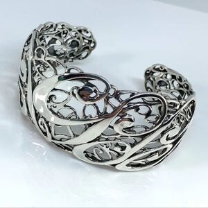 Carolyn Pollack Vintage 925 Sterling Silver Scroll Limited Edition Cuff Bracelet